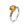 Pierścionek z cytrynem i szafirami