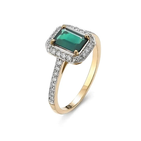 Pierścionek z szmaragdem i brylantami