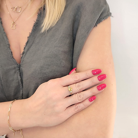 Pierścionek z cytrynem i szafirami